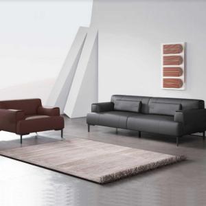 China ISO Sponge Material Office Furniture Sofa Black Color Leather Sofa Set on sale
