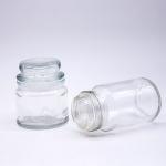 Food Storage Straight Round Clear Glass coffee Coffee Beans Jar With Deep Lid