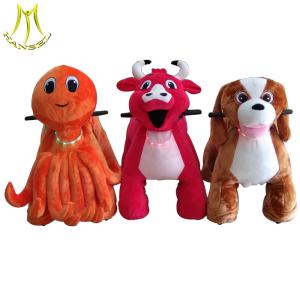 China Hansel amusement park animal ride and coin operated animal toy rides with plush electrical animal toy car wholesale