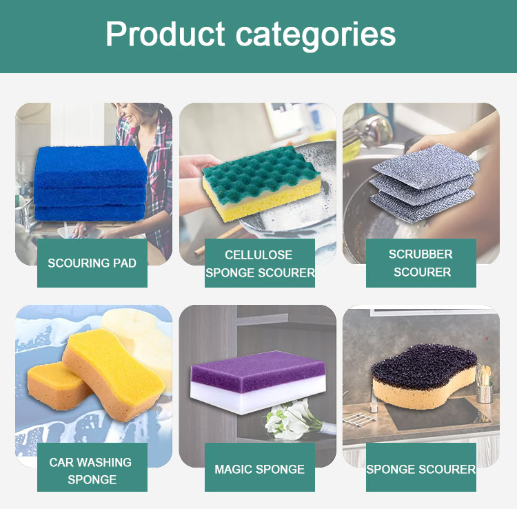 Customised Kitchen Cleaning Sponge Erosion Resistant Space Saving Easy Storage