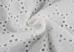 130CM White Cotton Eyelet Lace Fabric Openwork Circle Lace Design Dress Fabric