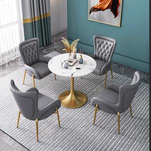 China Round Modern Negotiation Table With Easy Stainless Steel Assembly wholesale
