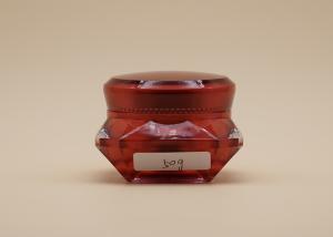 China Red Diamond Shape Empty Cosmetic Pots ABS Plastic Cap OEM Design Available wholesale