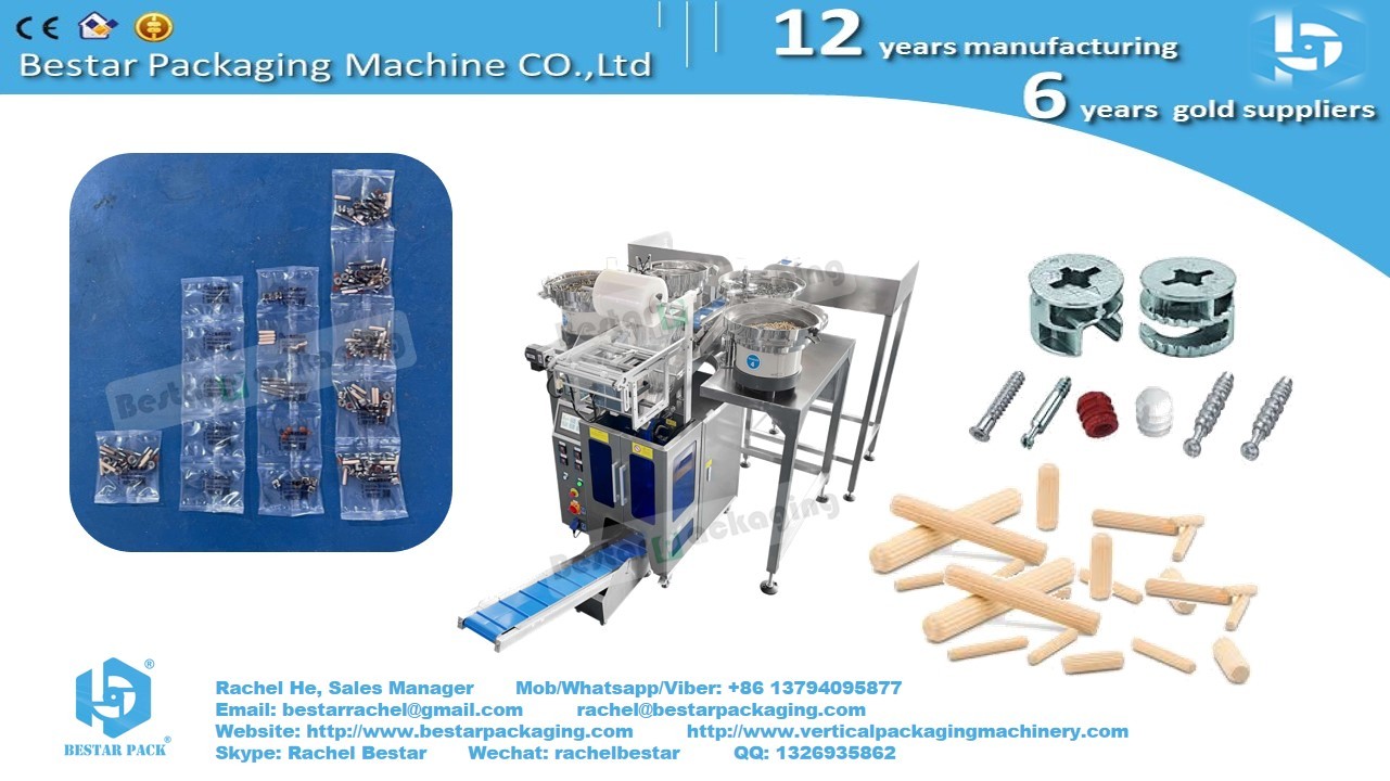 Furniture hardware packaging solution using paper film and automatic counting packing machine