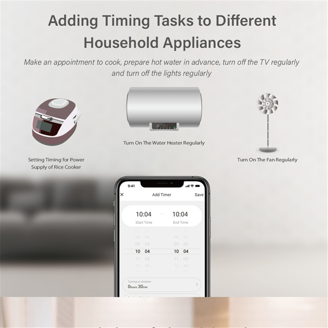 Home Power Wireless Mini USA Wall Electric Plugs, 10A 100-240V Tuya Remote Control Wi-Fi Smart Plug