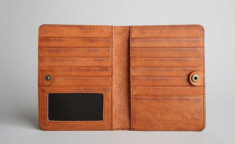 Business Credit Card Slots GENUINE LEATHER Long Wallet for Men and Women Travel Wallet