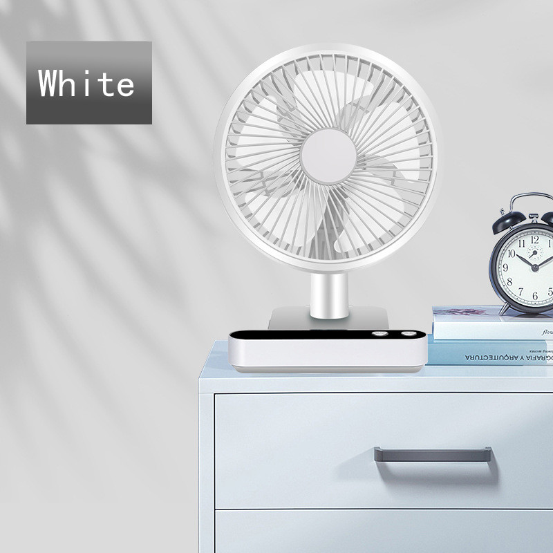Shaking Head Digital Display Rechargeable Usb Fan Silent Cycle Electric