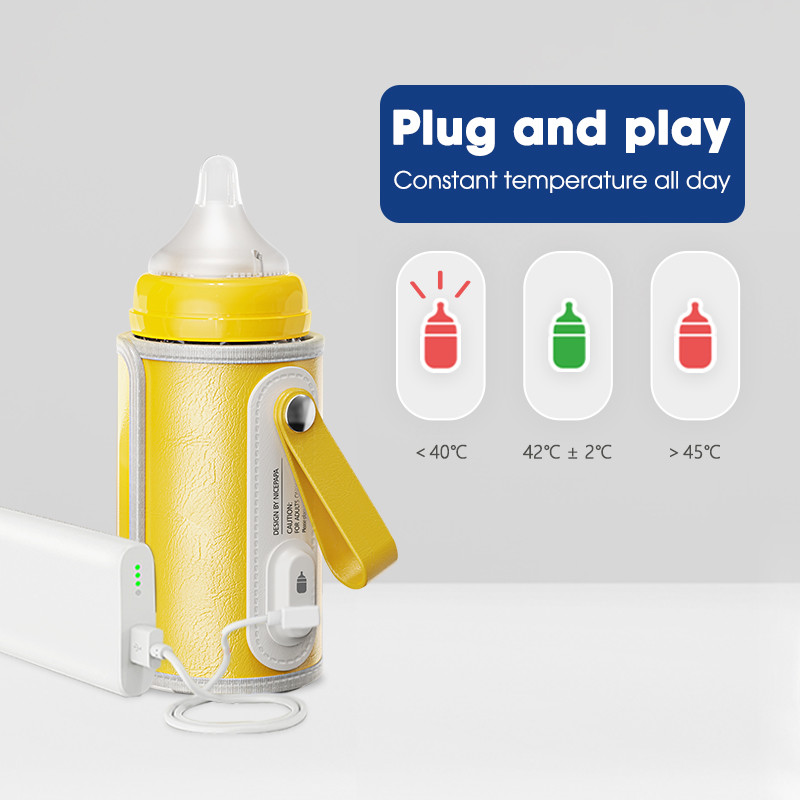 Travel USB Baby Bottle Warmer Thermostat Heat Resistant Portable Milk Bottle Heater