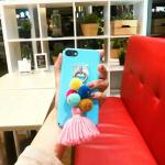 PC DIY Metal Buckle Small Color Hairball Wool Tassel Cell Phone Case Back Cover