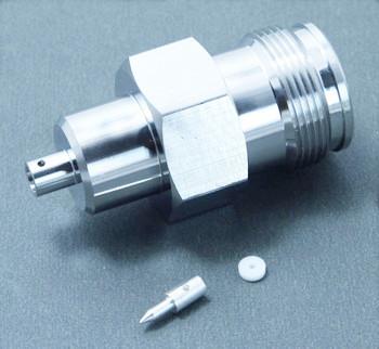 RF connector 4.3-10 female soldering type for RG141 coaxial cable all brass