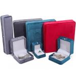 Round Corner Velvet Ring Box Luxury Jewelry Packaging Case for Pendant Ear Studs