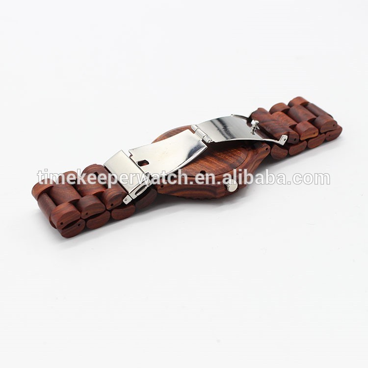 red sandalwood man watches ,wood bracelet watch , watch wood with date