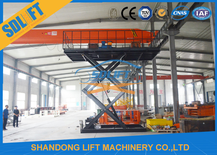 4.0kw 3T 6000mm Hydraulic Scissor Car Lift 4 Sides Guard Rail