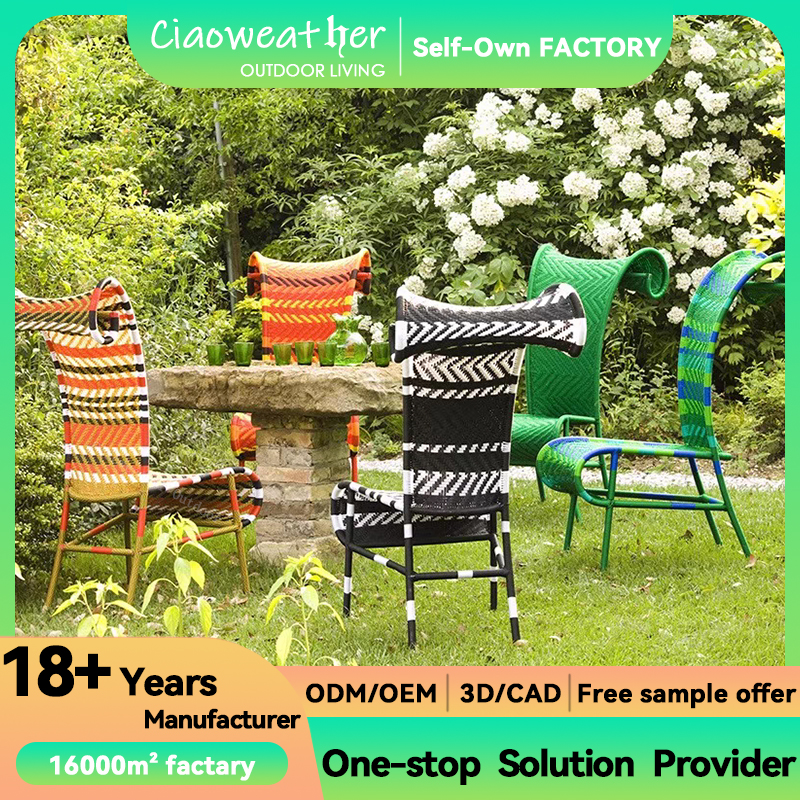 Hotel Restaurant Home Furniture Luxury High Back Outdoor Garden Sofa with Aluminium Alloy Frame in Modern Vintage Style