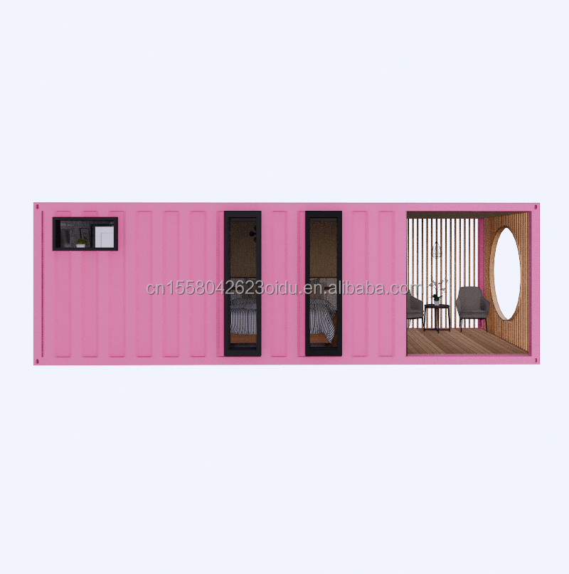 Aluminum Alloy Windows 3 Bedroom Container Residence with Packaging and Wave Sandwich Panel Walls