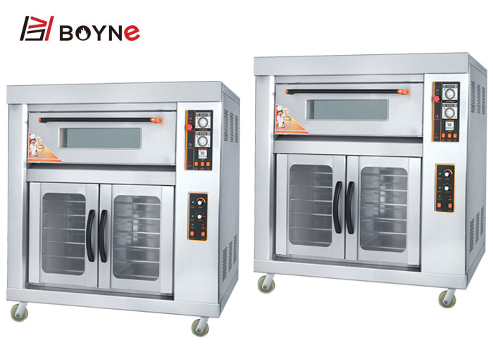 Commercial Bakery Equipment One Layer Two Trays Gas Bakery Oven With Proofer