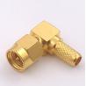 Buy cheap Right Angle Sma Male Crimp Connector RG 58 Gold Plated Customized Size from wholesalers