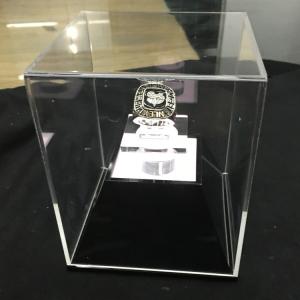 China Acrylic Clear Basketball  MVP Ring Display Case Counter top Plexiglass Champion Medal Cube Holder Box on sale
