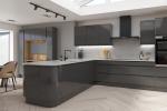 Good Praise Degree Glossy Wood Kitchen Pantry Cabinet with E1 Particleboard
