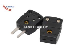 China Black Color Miniature Thermocouple Connector Type J With Iron And Constantan Pin wholesale