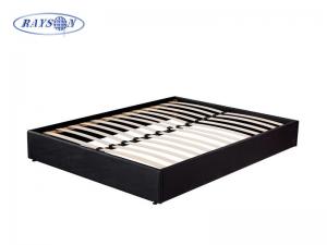 China Custom Black Plywood Slatted Bed Base Knock Down Bed Frame wholesale