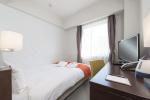 Newcastle hotel style apartment furniture laminate panel bed with side table and