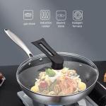 High Capacity Honeycomb Kitchen Frypan Non Stick Stainless Steel With Lid