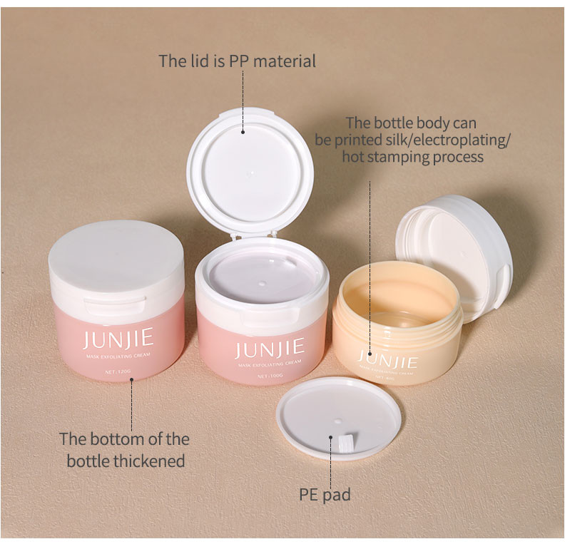 Plastic PP Jar 80ml 100ml 120ml Round Cosmetic Packaging For Face Cream With Customized Logo
