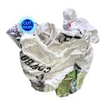 100% cotton used clothes scrap rags white printed t shirt industrial trapo shop