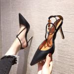 YTH001 Baotou Women'S Sandals Pointed Toe Fashion Buckle Strap Ladies Stiletto