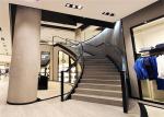 Commercial Stainless Steel Staircase With Tempered Glass Railing PRC-20