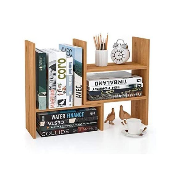 Multifunctional Rectangle Bamboo Desk Organizer File Sorter Catalogue Rack