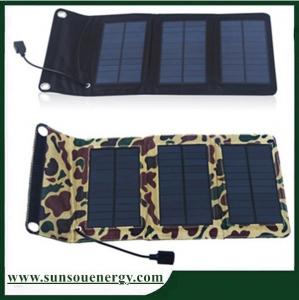 China Small power 5w USB charger-port folding solar panel, foldable solar panel phone charger for outdoor usage on sale