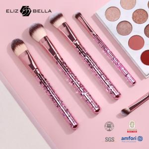 China 5pcs Travel Makeup Brushes Set With 100% Synthetic Hair And Aluminium Ferrule Plastic Handle Beauty Tools wholesale