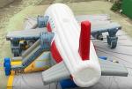 Custom Logo Printed Airplane Bounce House Combo Unit With Slide Repair Kit