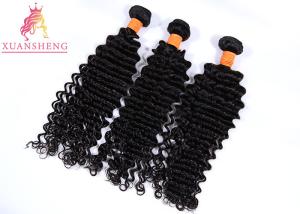 China Grade 10A Brazilian Virgin Deep Wave Curly Hair / Unprocessed Human Hair Bundles wholesale
