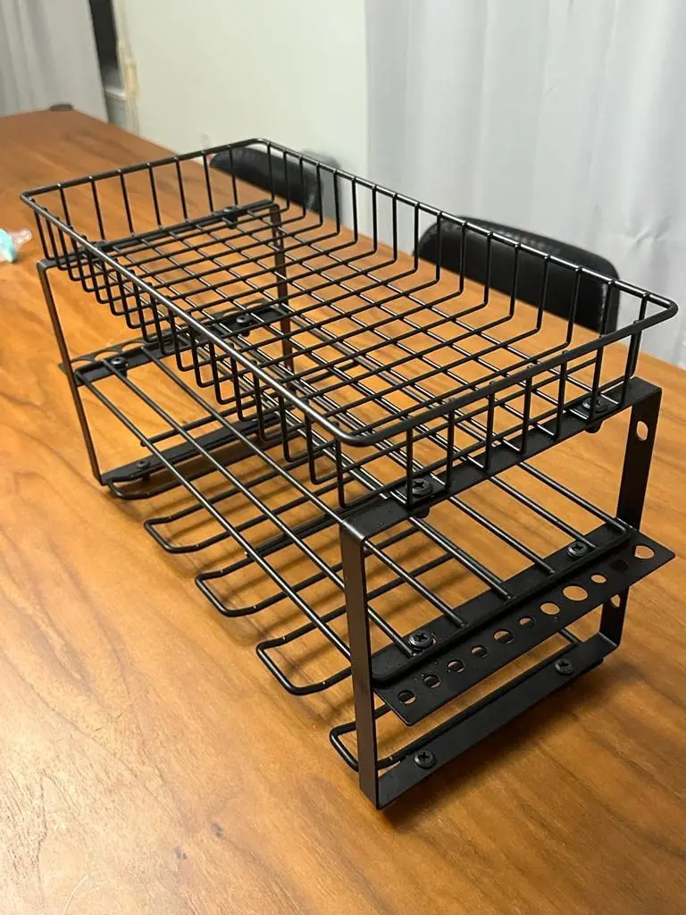Adjustable Wall Track 4 Layer 8 Drill Holder Power Tool Organizer for Garage Workshop