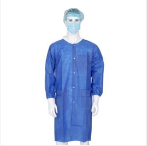 China Lint Free Disposable Lab Coat , Surgical Non Woven Gown Water Resistant wholesale