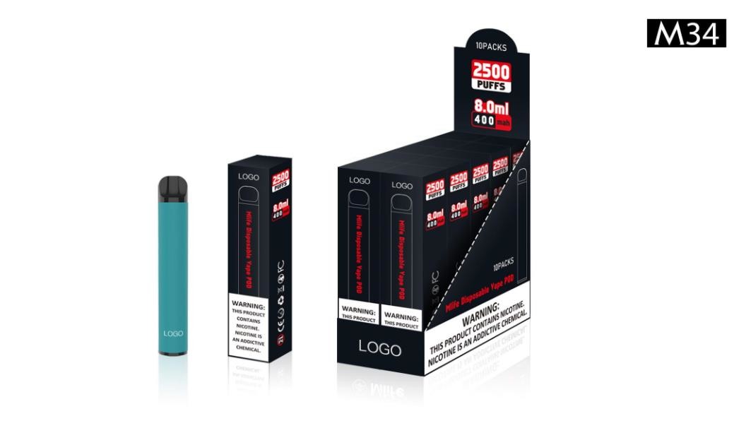Wholesale M34 rechargeable vape device e-cigarette OEM hot sell china resources