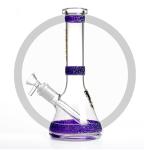 Purple Luminous Coil Glass Beaker Bongs , Heady Water Pipes Glass Bongs