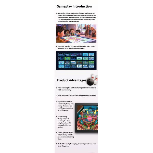 Continuous Game Update Interactive Education Screen with Expanding Learning Content