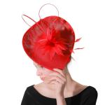 Dyed Party Decoration Sinamay Fascinator , Chicken Feather Wedding Fascinator