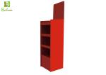 Red Retail Cardboard Display Shelves , 4 Tire Cardboard Pallet Display Hot