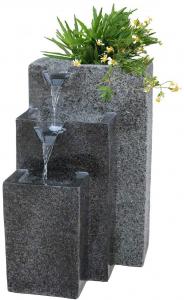 China Rock Cast Stone Water Fountain with LED Lights Three Tier  with Low Splash Design for Garden/Patio/Balcony on sale
