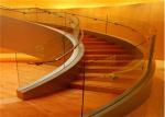 Prefabricated Building Curved Stairs Laminated Glass Tread DIY Installation For