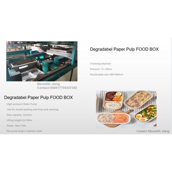 Biodegradable disposable plates bagasse pulp moulding machine for lunch box