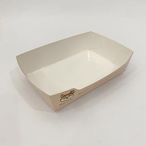 China French Fries Disposable Paper Trays For Food Boat Shape Printed Take Out Packaging wholesale