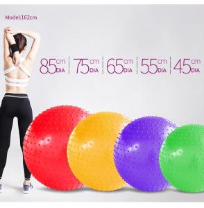 China Diameter 55cm Pilates Gym Ball , Ecofriendly Pink Massage Ball PVC Material wholesale