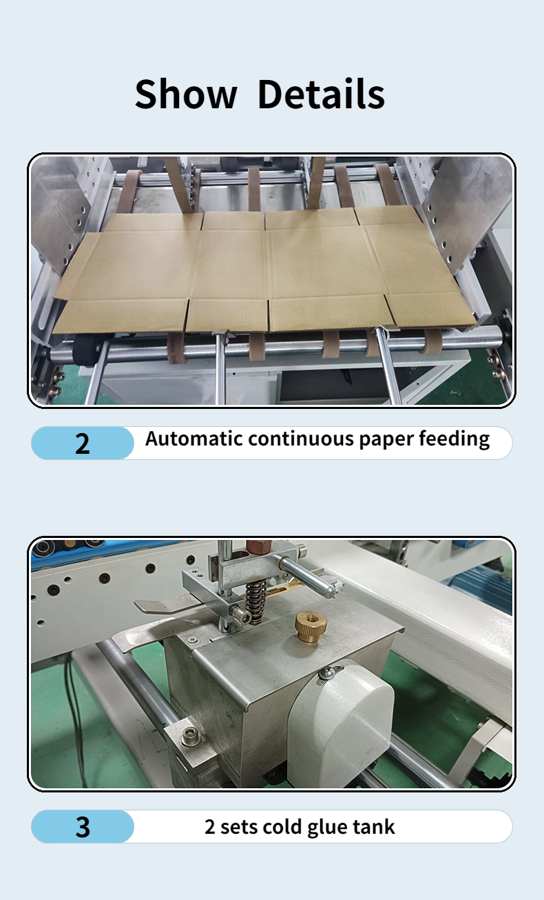 CQT-1300WK-2 Corrugated Paper Box Folder Gluer Machine Cardboard Box Gluing Machine