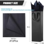 Paper Wine Bag Wine Bottle Bag Holder With Handles With Kraft Tissue Paper